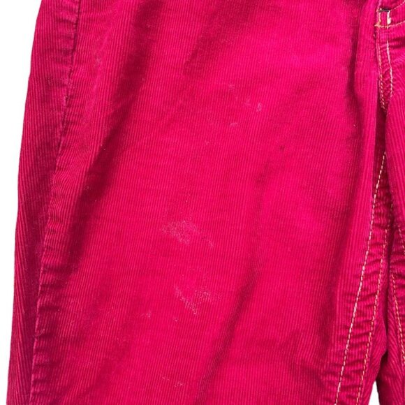 Y2K 2000s Tommy Hilfiger Contrast Stitch Red Corduroy Flare Bootcut Pants 12 - Picture 8 of 8